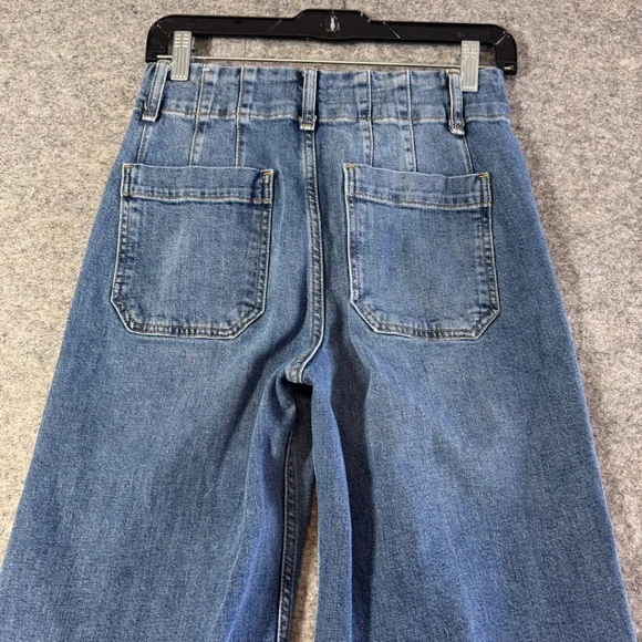 Pilcro Wide Leg Jeans Skipper Blue High Rise Denim Minimalist Size 26 Casual - Picture 16 of 16